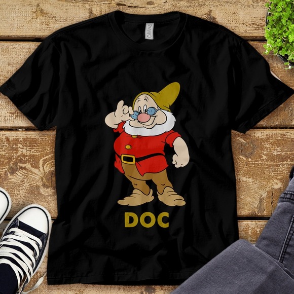 Disney Doc Dwarf Cute Snow White and Seven Dwarfs Unisex Adult T-shirt Kid Shirt - Picture 1 of 2